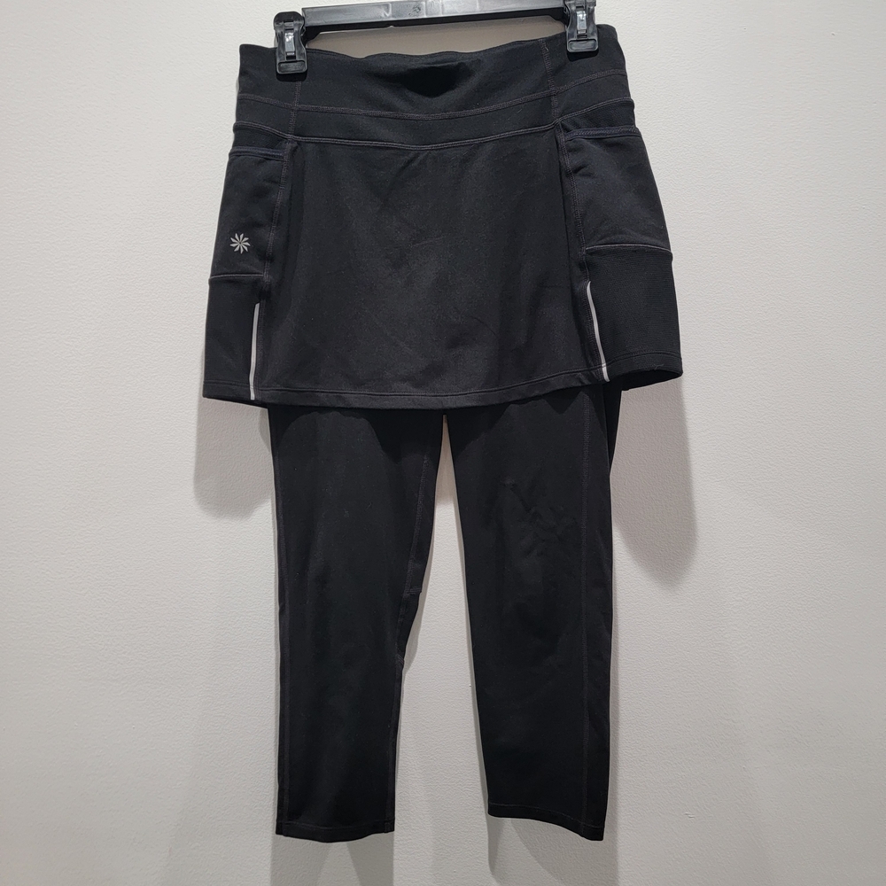 Athleta Black Activewear Skirt With Attached Leggings Sz Small